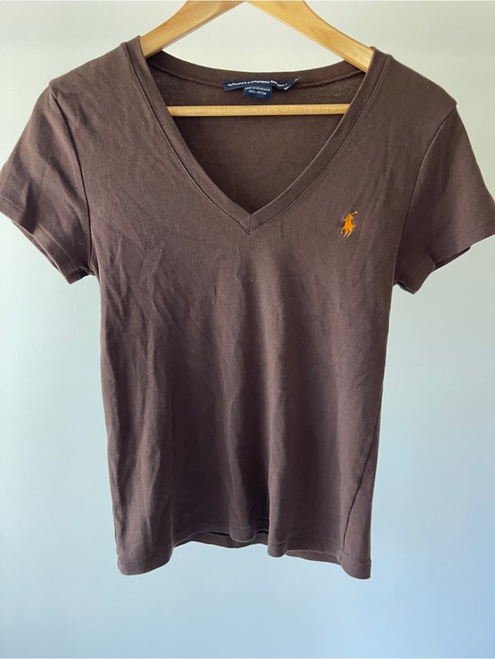 Ralph Lauren Tops - Ralph Lauren Brown V-Neck Tee Size L